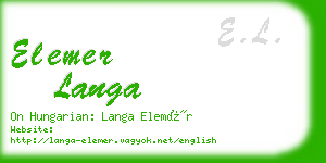 elemer langa business card